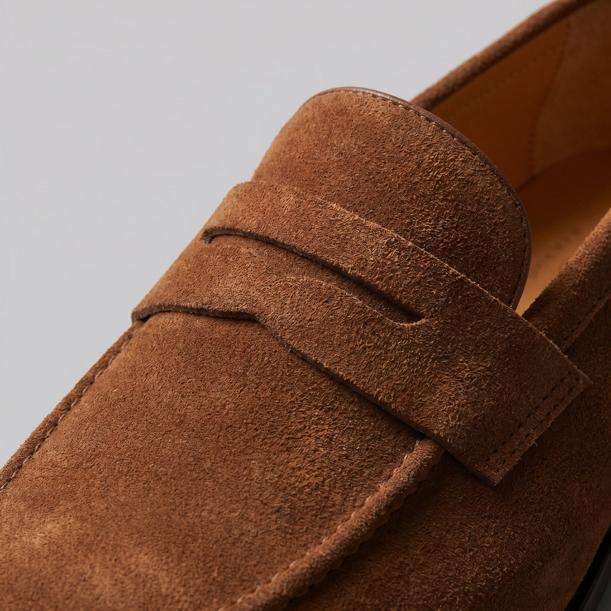 Men's Suede Penny Loafers with Moccasin Seam Detail View 35
