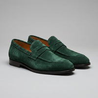 Men's Suede Penny Loafers with Moccasin Seam Detail View 37