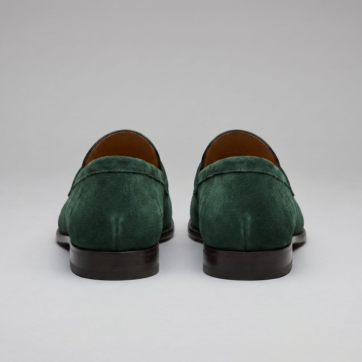 Men's Suede Penny Loafers with Moccasin Seam Detail View 40