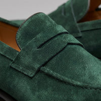 Men's Suede Penny Loafers with Moccasin Seam Detail View 41