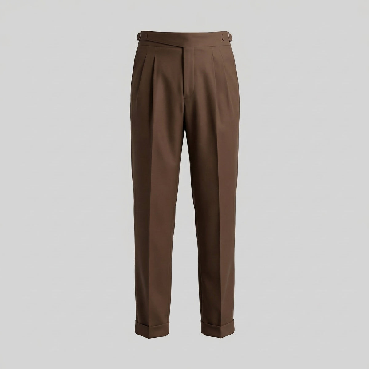 Men's Tailored Fit Pleated Trousers with Straight Leg Back