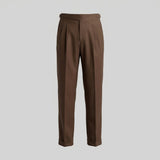 Men's Tailored Fit Pleated Trousers with Straight Leg