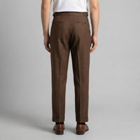 Men's Tailored Fit Pleated Trousers with Straight Leg Front