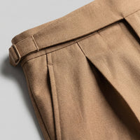 Men's Tailored Fit Pleated Trousers with Straight Leg Full