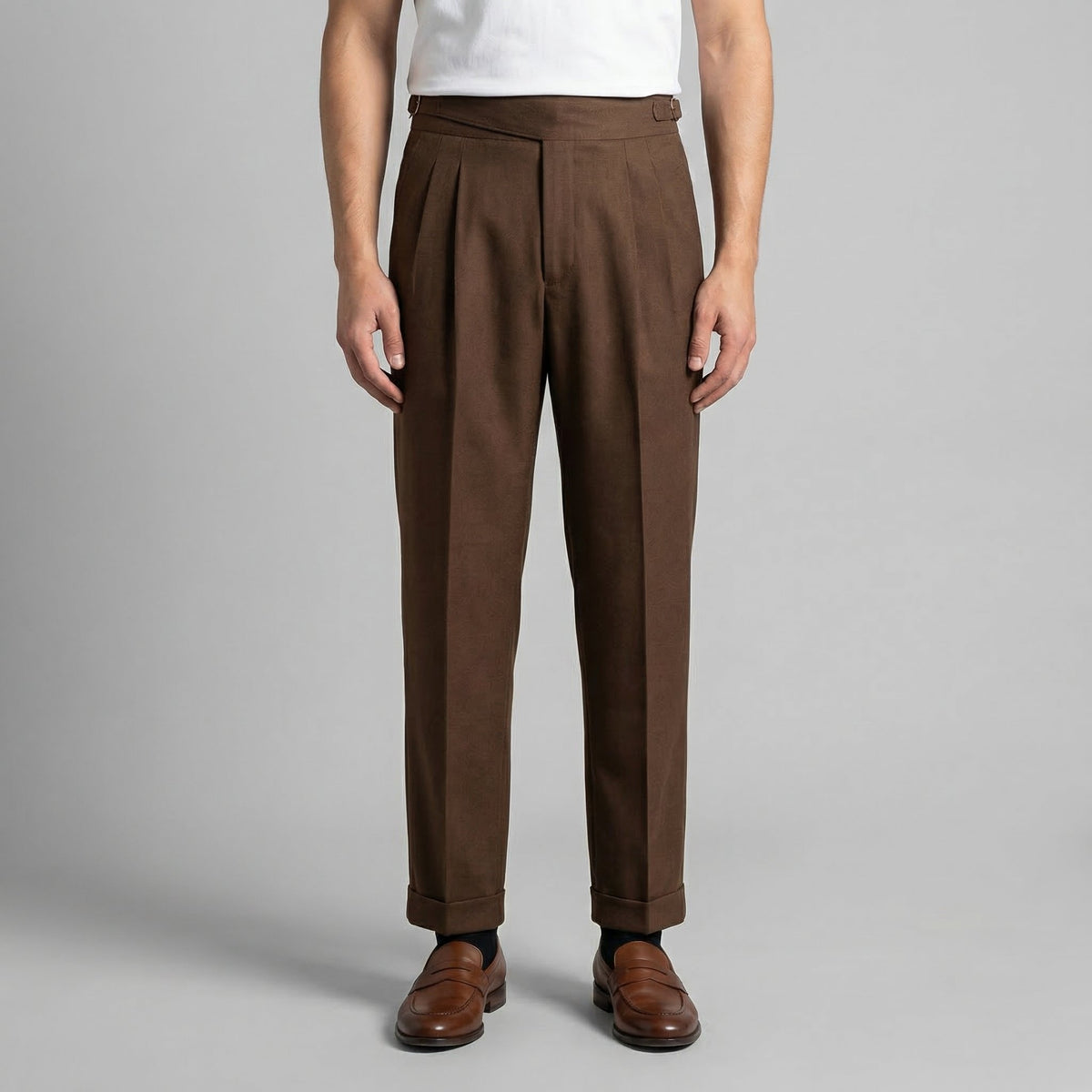 Men's Tailored Fit Pleated Trousers with Straight Leg Hero