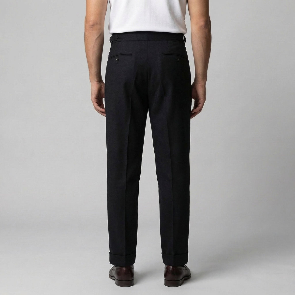 Men's Tailored Fit Pleated Trousers with Straight Leg View 13