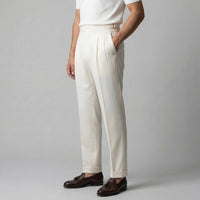 Men's Tailored Fit Pleated Trousers with Straight Leg View 17