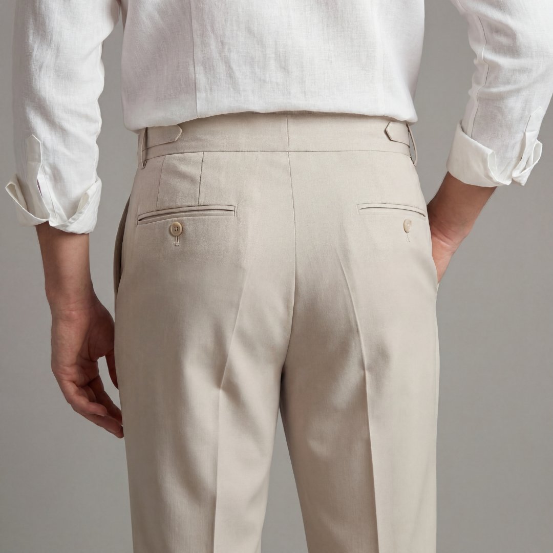 Men's Tailored Fit Trouser with Side Tab Waist Detail