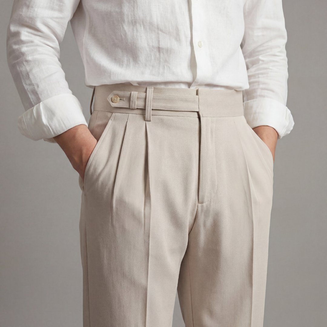Men's Tailored Fit Trouser with Side Tab Waist Front