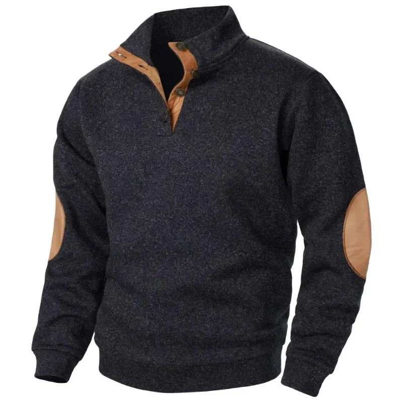 Men's V-Neck Sweatshirt | Casual Outdoor Style with Flex Fit Angle