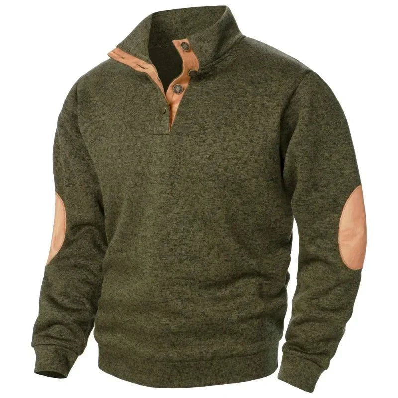 Men's V-Neck Sweatshirt | Casual Outdoor Style with Flex Fit Back