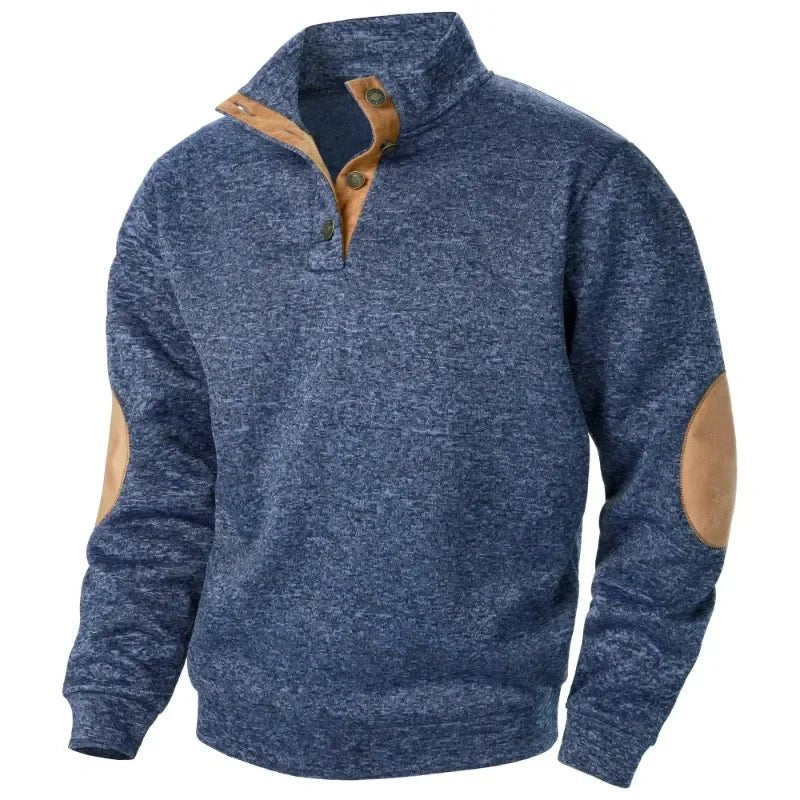 Men's V-Neck Sweatshirt | Casual Outdoor Style with Flex Fit Close Up