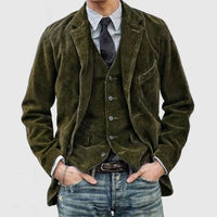 Men's Vintage Blazer Vest Set | Tailored Smart Casual Detail