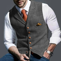 Men's Vintage Classic Vest with Adjustable Back Strap Back