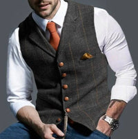 Men's Vintage Classic Vest with Adjustable Back Strap Close Up
