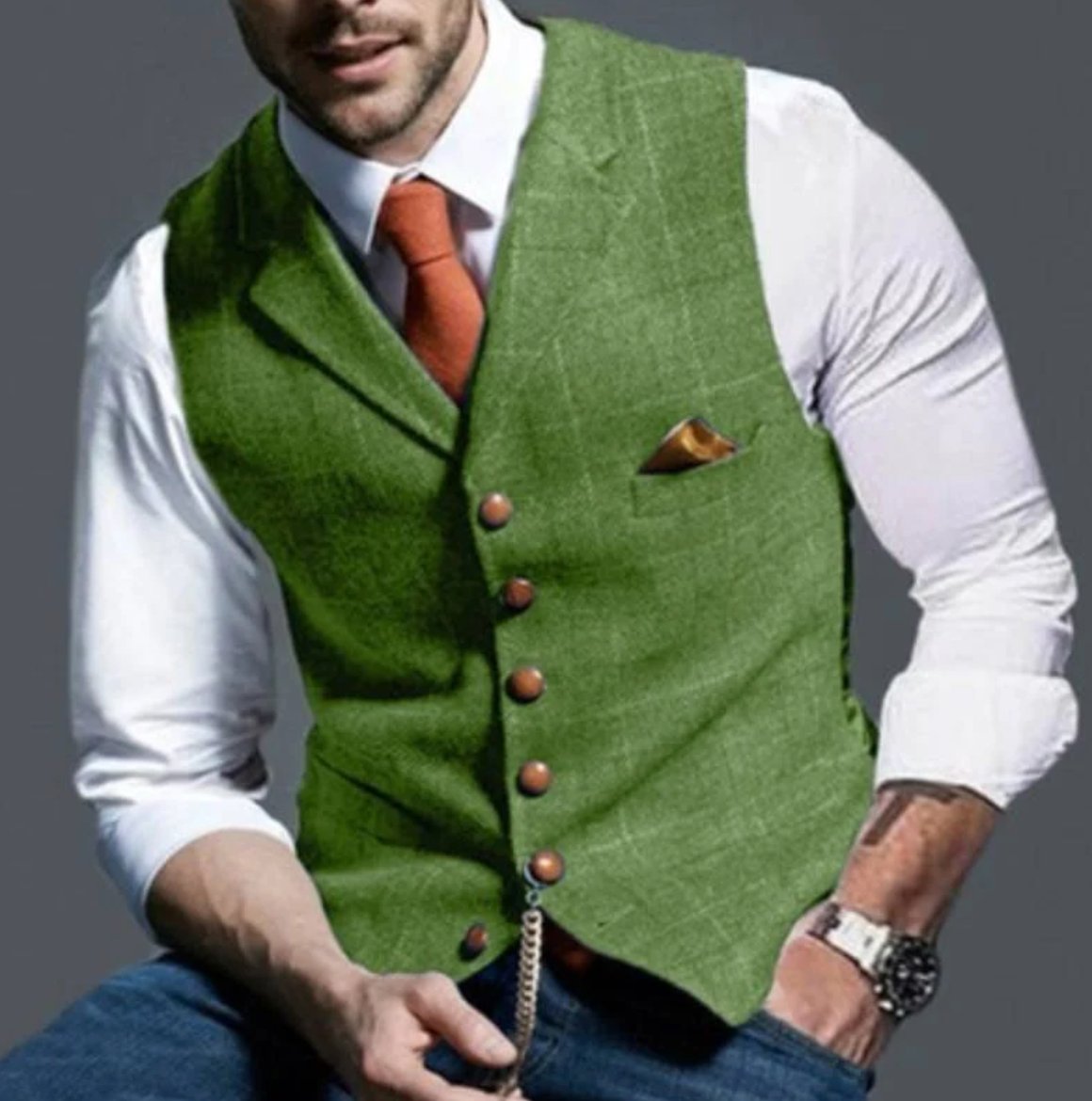 Men's Vintage Classic Vest with Adjustable Back Strap Lifestyle