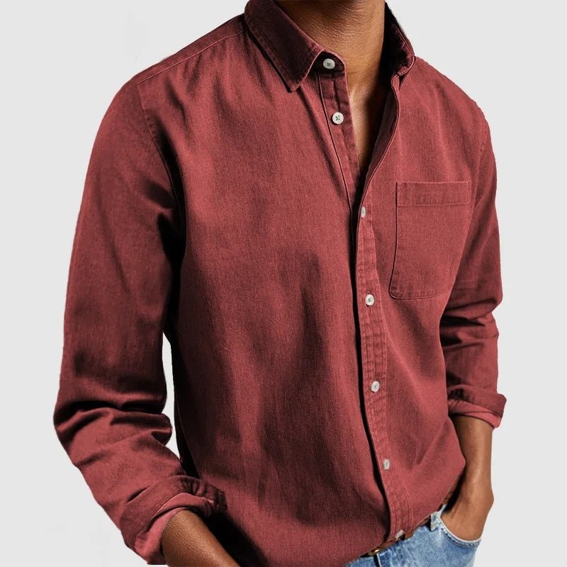 Men's Vintage Cotton Long Sleeve Shirt Alternate
