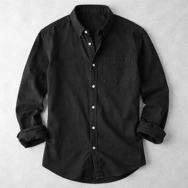Men's Vintage Cotton Long Sleeve Shirt Angle