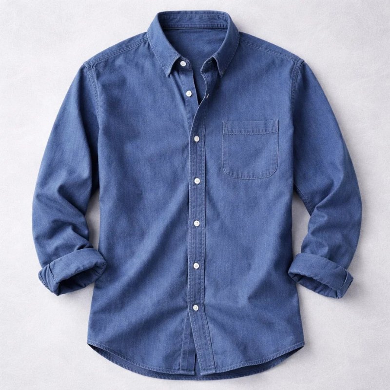Men's Vintage Cotton Long Sleeve Shirt Back
