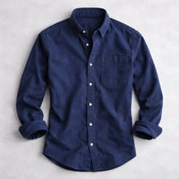 Men's Vintage Cotton Long Sleeve Shirt Close Up