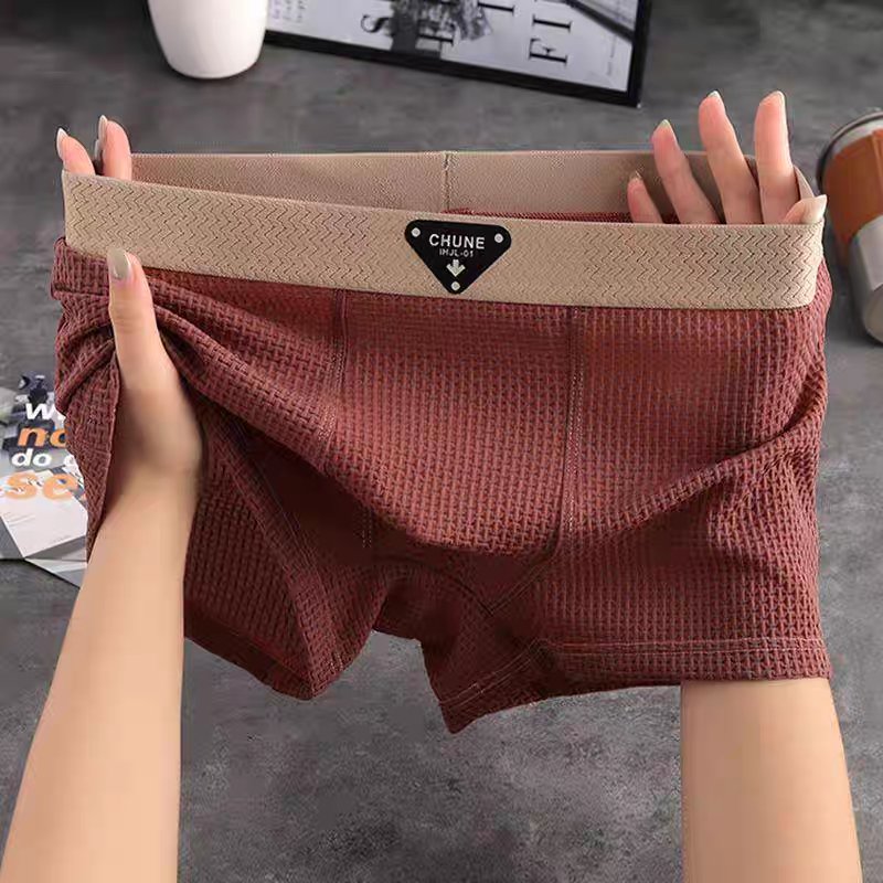 Men's Waffle Knit Cotton Boxer Briefs Angle