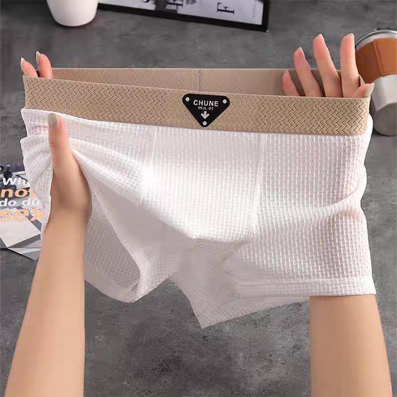 Men's Waffle Knit Cotton Boxer Briefs Back
