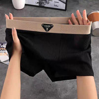 Men's Waffle Knit Cotton Boxer Briefs Side