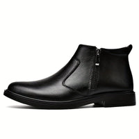Men's Warm Lined Ankle Boots | Side Zip Closure Full
