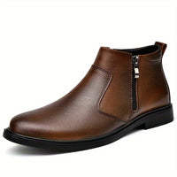 Men's Warm Lined Ankle Boots | Side Zip Closure Lifestyle