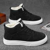 Men's Warm Lined High Top Trainers | Winter Walking Fit Angle
