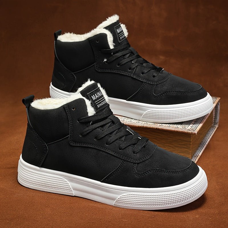 Men's Warm Lined High Top Trainers | Winter Walking Fit Back