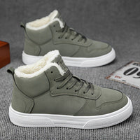 Men's Warm Lined High Top Trainers | Winter Walking Fit Full