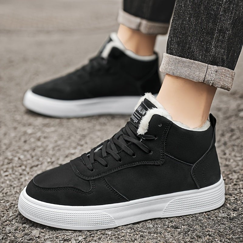 Men's Warm Lined High Top Trainers | Winter Walking Fit View 11