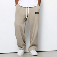 Men's Wide Leg Drawstring Trousers with Adjustable Waist Back