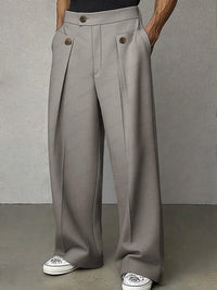 Men's Wide-Leg Trousers | Relaxed Fit with Structured Fabric Back