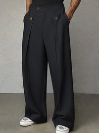 Men's Wide-Leg Trousers | Relaxed Fit with Structured Fabric Lifestyle