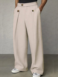Men's Wide-Leg Trousers | Relaxed Fit with Structured Fabric Side