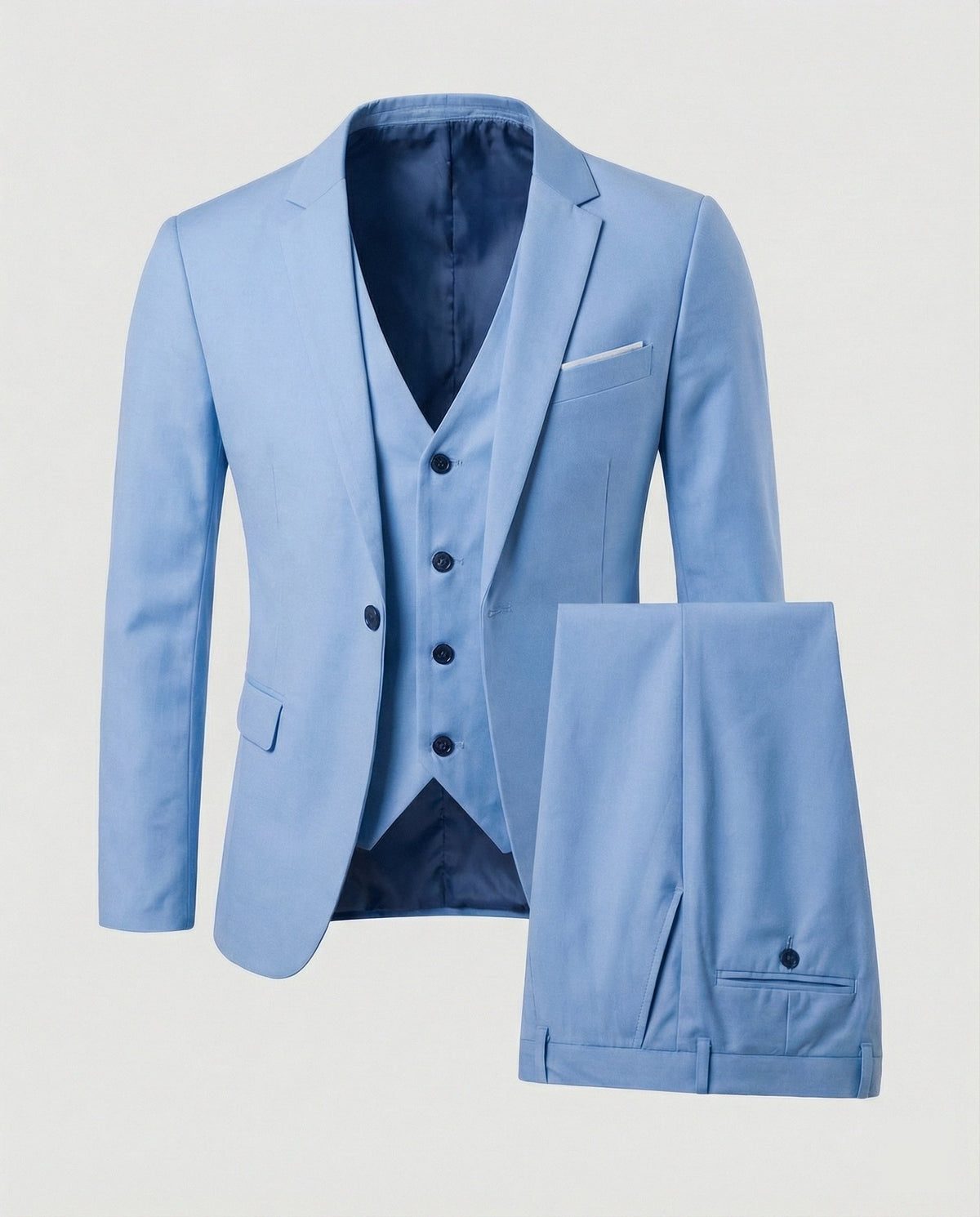 Men's Wool Blend Suit | Formal Two-Piece with Tailored Fit Angle