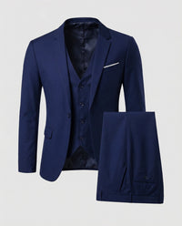Men's Wool Blend Suit | Formal Two-Piece with Tailored Fit Back