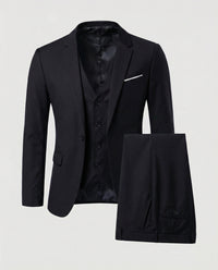Men's Wool Blend Suit | Formal Two-Piece with Tailored Fit Close Up