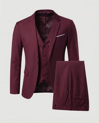 Men's Wool Blend Suit | Formal Two-Piece with Tailored Fit Full