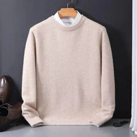Men's Wool Loose Sweater | Relaxed Fit Knit Jumper Back