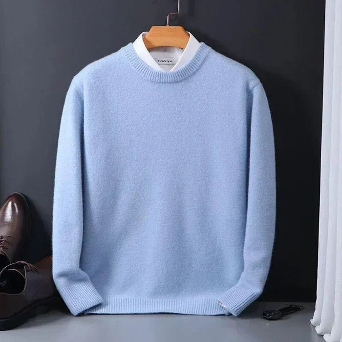 Men's Wool Loose Sweater | Relaxed Fit Knit Jumper Close Up