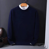 Men's Wool Loose Sweater | Relaxed Fit Knit Jumper Detail