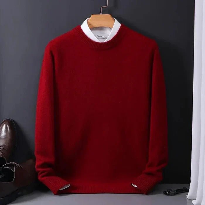 Men's Wool Loose Sweater | Relaxed Fit Knit Jumper Front