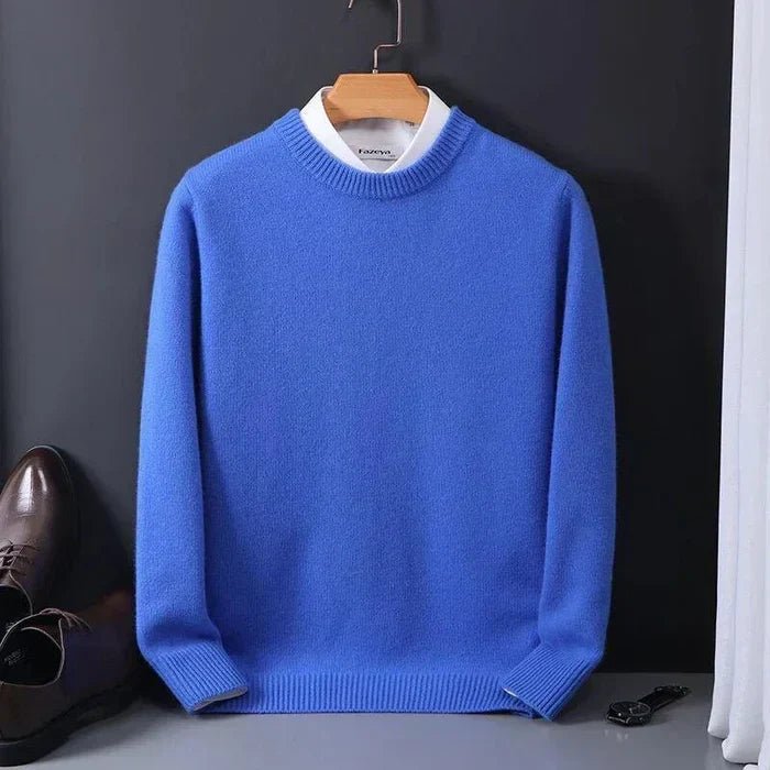 Men's Wool Loose Sweater | Relaxed Fit Knit Jumper Side