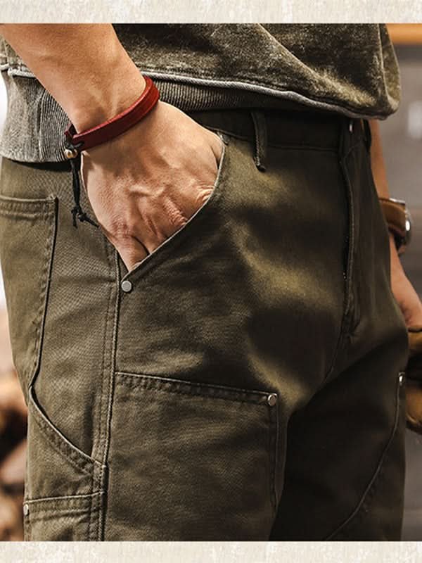 Men's Workwear Straight-Leg Utility Pants with Cargo Pockets Alternate