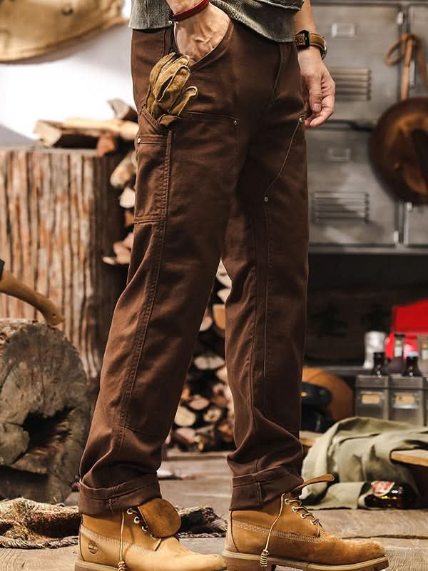 Men's Workwear Straight-Leg Utility Pants with Cargo Pockets Lifestyle
