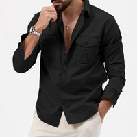 Men's Wrinkle Resistant Button Shirt with Chest Pockets Alternate