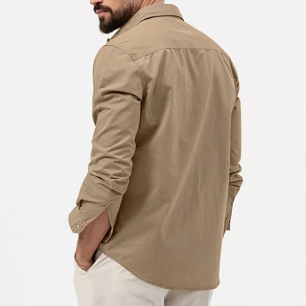 Men's Wrinkle Resistant Button Shirt with Chest Pockets View 11